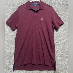 US Polo Assn Polo Luxury Feel Polo Shirt Mens Medium Red Dark Knit Colored Pony